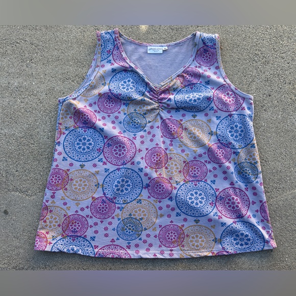 Prairie Cotton Tops - Prairie Cotton Colorful Patterned Sleeveless Top Size M NWOT 100% Cotton